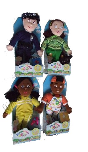 BALAMORY Set of 4 Talking Rag Dolls: Pc Plum, Miss Hoolie, Josie Jump & Spencer. 14 Inch Tall