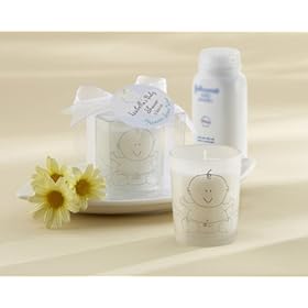  Heaven Scent inch Baby Powder Fresh Frosted Glass Votive - Baby Shower Gifts & Wedding Favors (Set of 12)