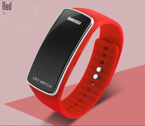 KANO BAK Mens Boy Girl Lady Fashion Sport Running Casual Digital LED Gift Silicone Watch Watchs Red