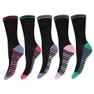 Ladies/Womens Cotton Rich Patterned Socks (Pack of 5)