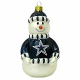 NFL Dallas Cowboys Blown Glass Snowman Ornament