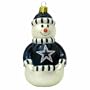Dallas Cowboys Blown Glass Snowman Christmas Tree Ornament