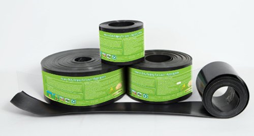 Recycled Plastic Heavy Duty Lawn Edging, Strimmer proof Black 2mm thick 25m, 15cm depth