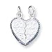 Sterling Silver Best Friend 2-piece Break-apart Heart Charm with 20 inch Sterling Silver Chain