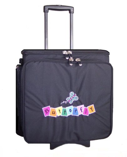 ScrapBug BF501 Butterfly Rolling Tote, Black
