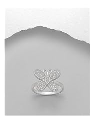 Butterfly CZ Ring In 92.5 Sterling Silver