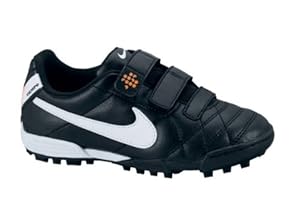 Nike JR Tiempo V3 TF AF - Botas de fútbol para niño, talla 28.5, color negro / blanco / naranja