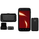 iNcido Brand Samsung Epic Touch 4G D710 Combo Solid Black Silicone Skin Cas ....