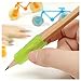 UDTEE 20PCS Pink/Orange/Green/Blue Color Rubber Material Pencil Grip, Universal Ergonomic Writing Aid, Assorted Colors