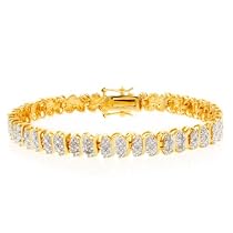 0.25 Carat Diamond Tennis Bracelet - Sterling Silver/18K Vermeil