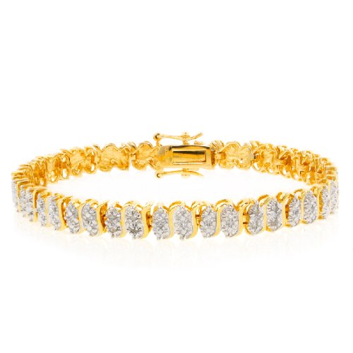 0.25 Carat Diamond Tennis Bracelet - Sterling Silver/18K Vermeil
