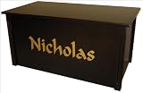 Dream Toy Box Personalized Espresso Toy Box with Calligraphy Lettering