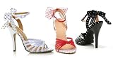Ellie Shoes 511-SALLY, 5 Inch Heel Polka-Dot Sandal With Ankle Strap and Bow at Heel
