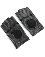 Ambesi Women's Classic 1/2 Finger Leather Driving Gloves