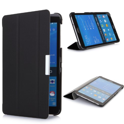 iHarbort® Samsung Galaxy Tab Pro 8.4 Case - Ultra Slim Lightweight Smart-shell Holder Stand Leather Case for Samsung Galaxy Tab Pro 8.4 Inch T320 T325, With Smart Auto Wake / Sleep, Black
