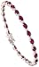 14k White Gold 7 Bracelet, w/ 0.55 Carat Round Top Light Brown Diamonds & 6.94 Carats Oval Cut Ruby Stones, 4mm wide