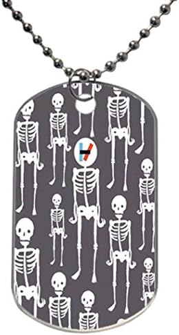 Twenty One Pilots skeleton Custom Dog Tag with Neck Chain, Aluminum Oval Dog Tag Necklace Design by Adida Bana