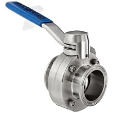 Dixon B5104S200CC-D Stainless Steel CF8M Clamp End Butterfly Valve with Silicone Seal, 2" Tube OD, 140 psi Pressure