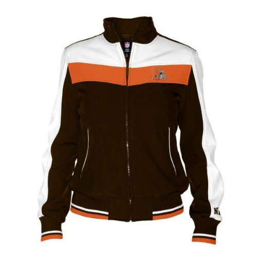 Cleveland Browns Women's Dazzle Script Brown Full-Zip Track Jacket
