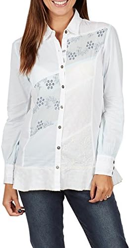 Joe Browns Women's Elegant Mix n Match Long Sleeved Blouse White/Pale Green