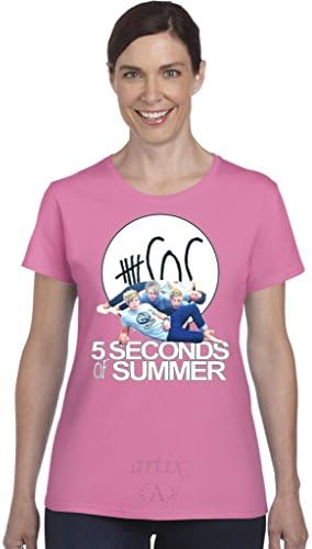 Artix A+ 5SOS 5 Seconds of Summer /w Faces SDL47 Women T-Shir Medium Azalea Pink