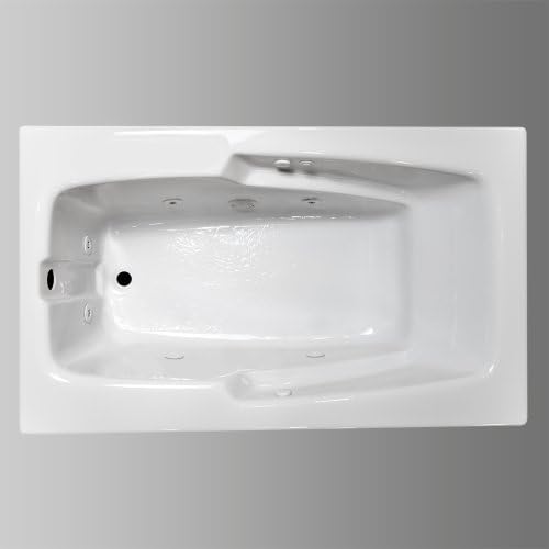 Almond Estora Acrylic Whirlpool Bathtub from the Graves Collection 72 x 36 x 22.5