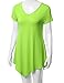 Doublju Women Comfy Short Sleeve Handkerchief Hem Long Tunic with Plus Sizes