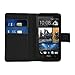 kwmobile Elegant synthetic leather case for the HTC Desire 601 with magnetic fastener and stand function in black
