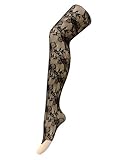 Yelete Flower Garden Ladies Fishnet Stockings - Ladies Fashion Tights (One Size)