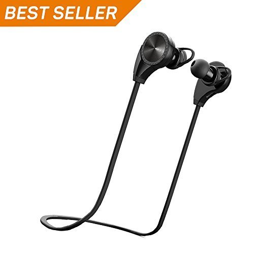 Wireless Bluetooth Noise-Cancelling Headset Sweat Proof Sport Speakerphone w/ Built-in Mic (Black)