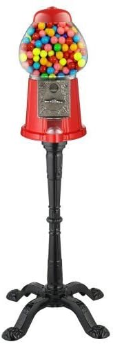 Carousel King Gumball Machine Bank with Stand, 15" tall - Die cast Metal Glass Globe (15" w/ Stand, Red) by You Have Gifts