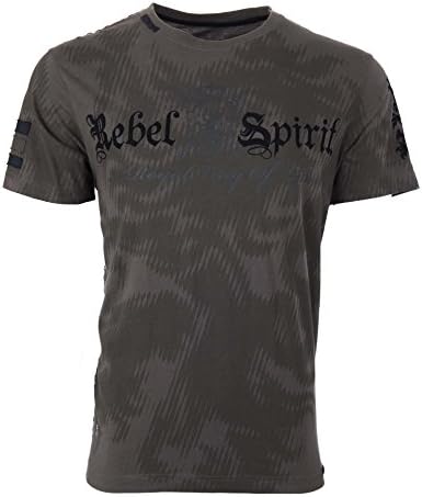 Men's Short Sleeve Tee Shirt Suede Fabric Dagger Crown Back Sz: L