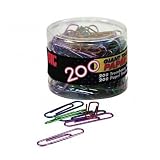 Translucent Paper Clips,Vinyl,Giant,200/Tub,BE/PE/GN/RD/SR (OIC97212)