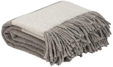 Nottingham Home Collection Australian Wool Throw Blanket in Platinum