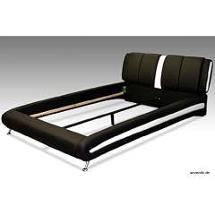 Bett Chiara Polsterbett Lederbett 140x200 schwarz/wei�