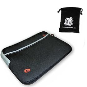 Kroo Sleek Form-Fitting Neoprene Netbook Sleeve with Scratch Guard Accessory Pouch for Acer AOA150, AOA110, AOD150 8.9-Inch and 10.1-Inch Laptops