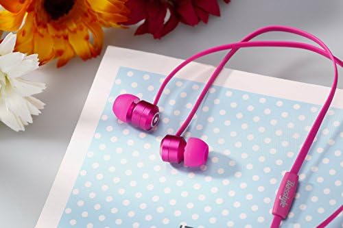 TI-29F Basstyle Cost-effective In-ear Earphone High Cost Performance Metal Headset with In-line Handsfree Microphone on the Noodles Cord and Excellent Sound (1.2m Y-type) (Pink)
