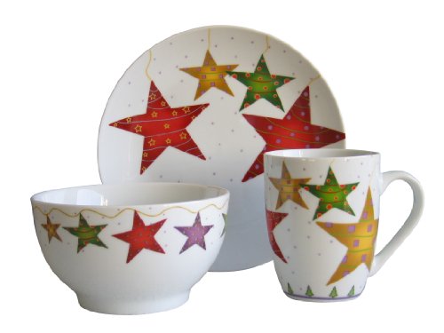 Creatable 18548 9 Fr&uuml;hst&uuml;cksset Weihnachtssterne, 3-teilig