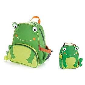  Skip Hop Zoo Backpack and Lunchie- Frog