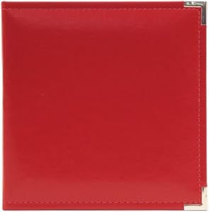 We R Memory Keepers 5-1/2-Inch by 8-1/2-Inch Classic Leather Ring Binder, Real Red