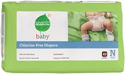 Seventh Generation Chlorine Free Baby Diapers, Newborn (Up to 10 Lbs), 40 Count (Pack of 4)