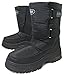 ALK VK-3100CS Men's Snow Boots Winter Boots Cold Weather Nylon Ski Warm Fur Lined Snow Shoes, Black