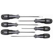 Wiha 46991 Anti Cam Out Screwdriver Set with SoftGrip Handles, Slotted and Phillips, 6 Piece