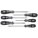 Wiha 46991 Anti Cam Out Screwdriver Set with SoftGrip Handles, Slotted and Phillips, 6 Piece