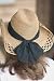 Women's Crocheted Western Hat with Chiffon Bow, TEA/BLACK, Size 1 SIZE
