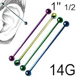14g Multi Color Titanium Industrial Ball End, 1\