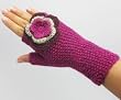 Handmade Pure Alpaca Natural Fiber Artisan Fingerless Gloves - Fresh Fucsia Pink (One-of-a-kind/Knitted 100% by Hand)