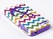 DandyCase 2in1 Hybrid High Impact Hard Nautical Anchor Colorful Chevron Pattern + Purple Silicone Case Cover For Apple iPhone 4S & iPhone 4 + DandyCase Screen Cleaner