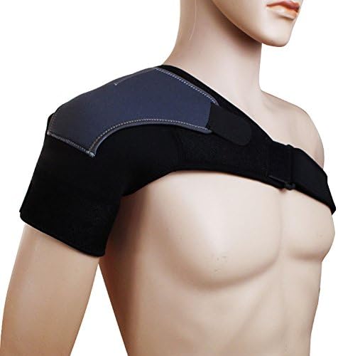 Adjustable Single Shoulder Brace Elastic Gym Sports Support Strap Wrap Belt Band Pad for Men and Women Light Weight (Right Shoulder Advanced)