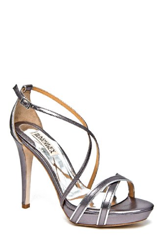 Badgley Mischka Women's Fierce Ankle-Strap Sandal,Pewter,8 M US